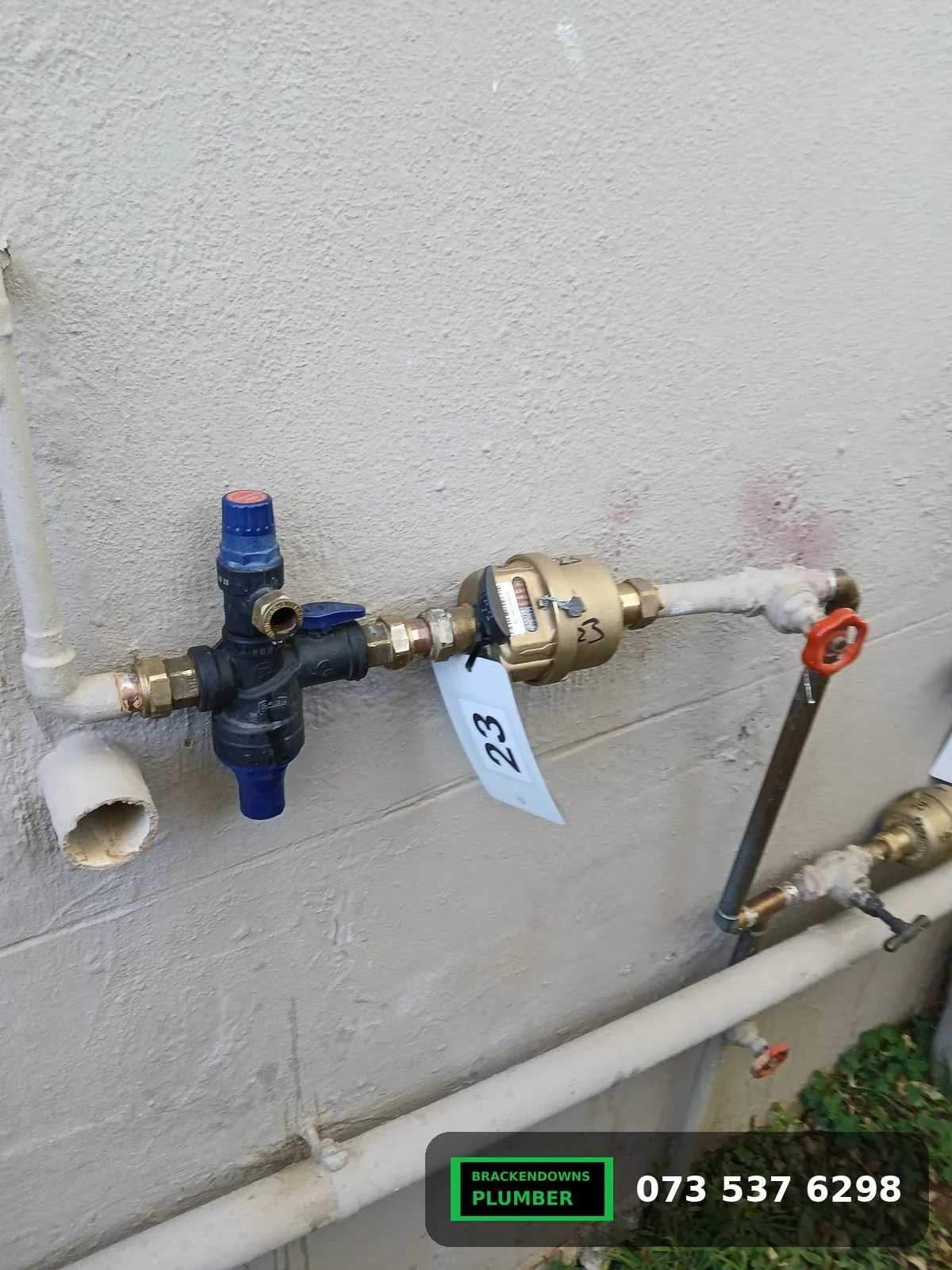 Brackendowns Plumber water meter and pressure valve installation